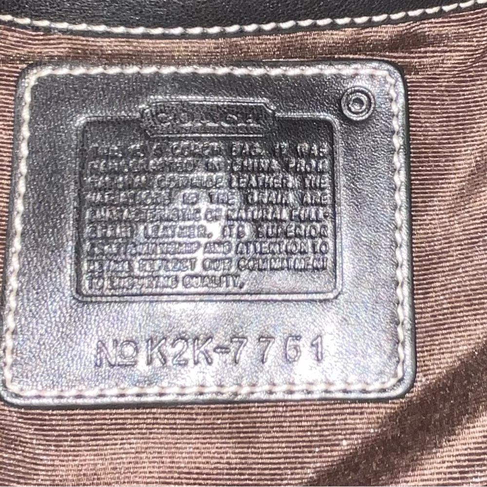 Coach Hampton Clip Hobo 7751 Black Leather Y2K 2002 Contrast Stitch Vintage - Picture 4 of 13